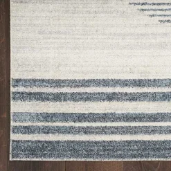 Kirklands Home Blue and Ivory Linear Moons Runner, 2x12 New