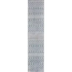Kirklands Home Blue and Ivory Moroccan Trellis Runner Outlet