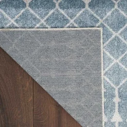 Kirklands Home Blue and Ivory Moroccan Trellis Runner Outlet