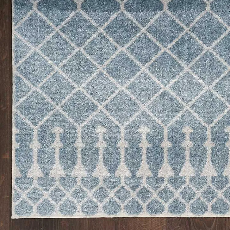 Kirklands Home Blue and Ivory Moroccan Trellis Runner Outlet