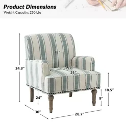 Kirklands Home Blue and Ivory Striped Accent Chair Online