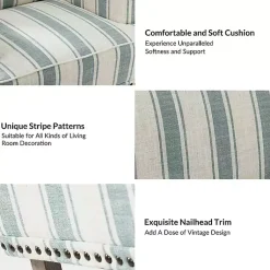 Kirklands Home Blue and Ivory Striped Accent Chair Online
