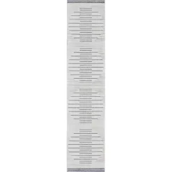 Kirklands Home Blue and Ivory Striped Moons Runner, 2x8 Clearance