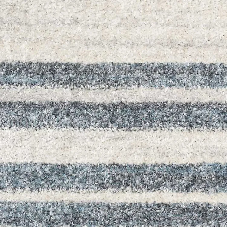 Kirklands Home Blue and Ivory Striped Moons Runner, 2x8 Clearance