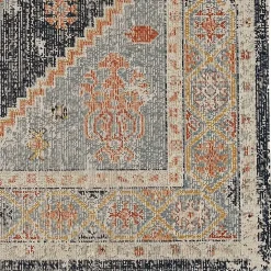 Kirklands Home and Ivory Traditional Motif Area Rug, 5x7 Blue