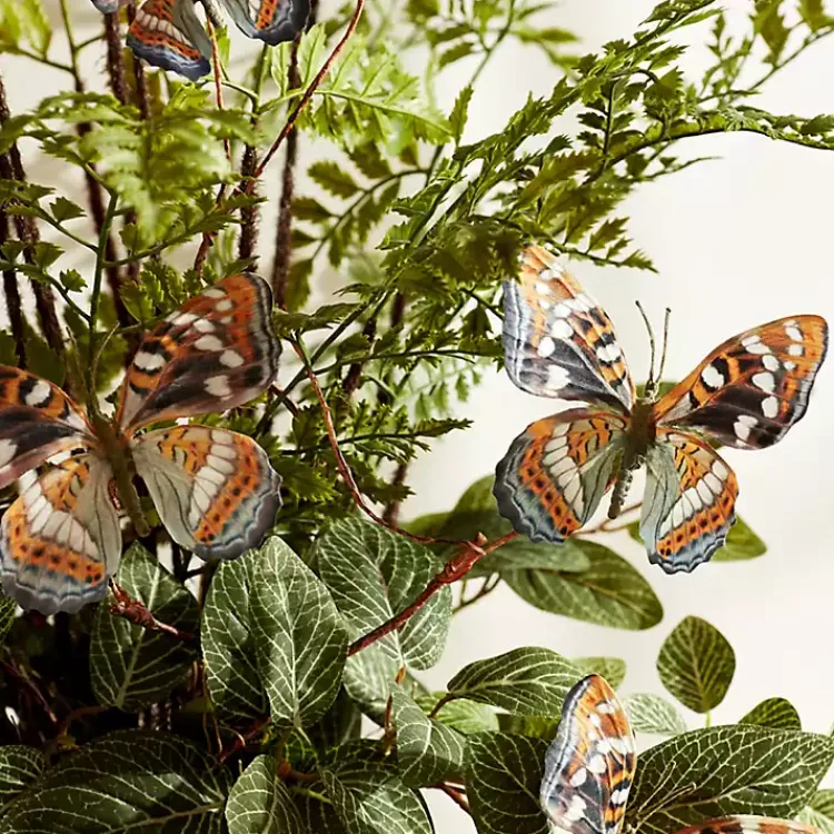 Stems & Bouquets>Kirklands Home Blue and Orange Butterfly Twig Sprays, Set of 6