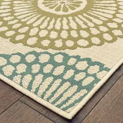 Kirklands Home Blue and Orange Circles Outdoor Area Rug, 3x5 Outlet