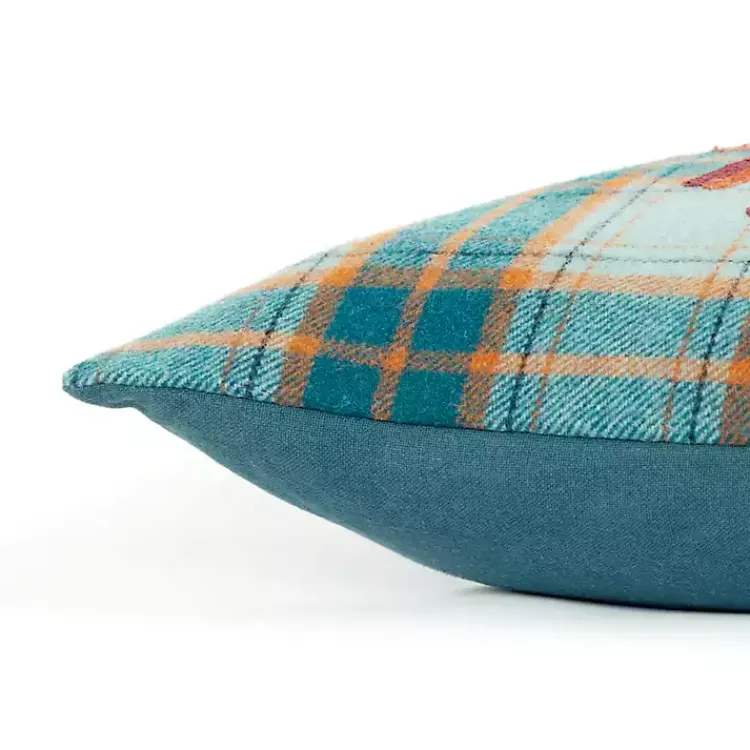 Fall>Kirklands Home Blue and Orange Plaid Harvest Lumbar Pillow