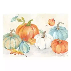 Fall>Kirklands Home Blue and Orange Pumpkin Patch Canvas Art Print