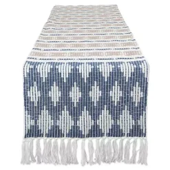 Kirklands Home Blue and Stone Diamond Table Runner, 108 in. Hot
