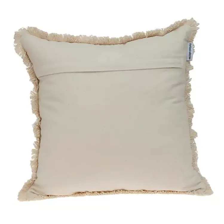 Pillows>Kirklands Home Blue and Tan Medallion Fringe Pillow