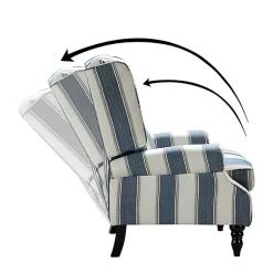 Kirklands Home Blue and Tan Stripe Traditional Recliner Hot