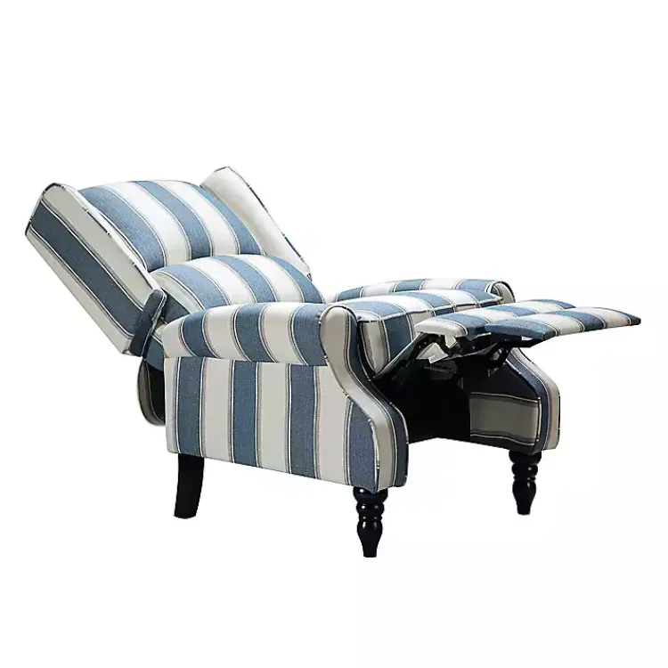 Kirklands Home Blue and Tan Stripe Traditional Recliner Hot