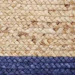 Baskets & Boxes>Kirklands Home Blue and Tan Woven Jute Basket with Tassel, 17 in.