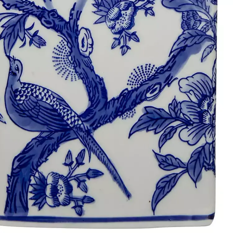 Kirklands Home Blue and Bird Pattern Table Lamp White Outlet