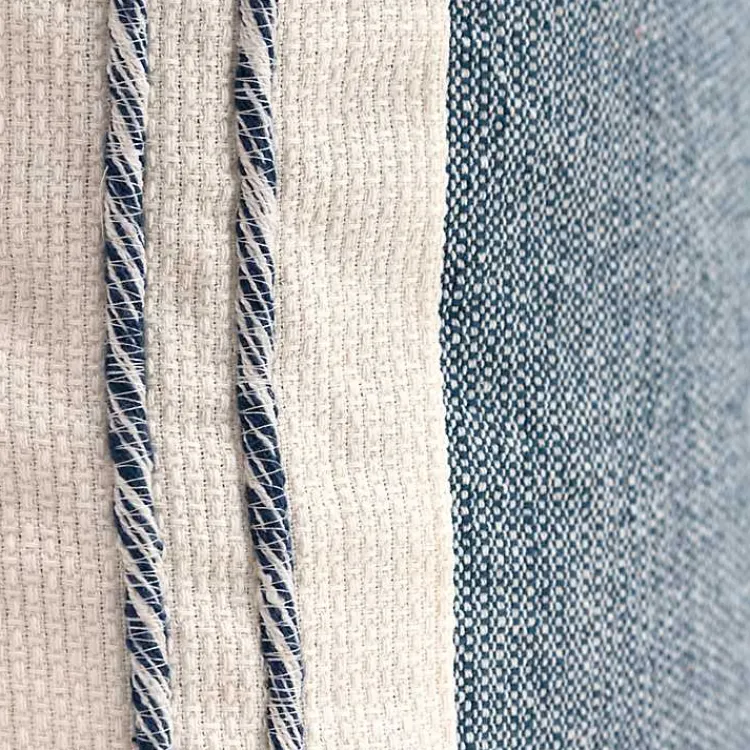 Pillows>Kirklands Home Blue and White Block Loop Throw Pillow