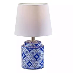 Kirklands Home Blue and Ceramic Table Lamps, Set of 2 White Best