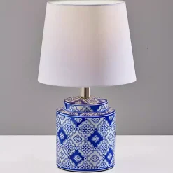 Kirklands Home Blue and Ceramic Table Lamps, Set of 2 White Best