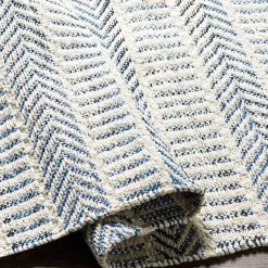 Kirklands Home Blue and White Chevron Jute Area Rug, 8x10 Discount