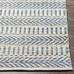 Kirklands Home Blue and White Chevron Jute Area Rug, 8x10 Discount