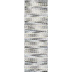 Kirklands Home Blue and White Chevron Jute Runner, 2x8 Best