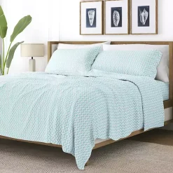 Kirklands Home Blue and White Chevron 3-pc. Twin Sheet Set New