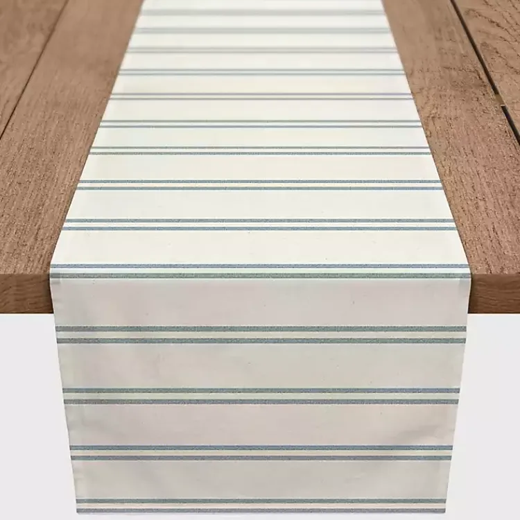 Kirklands Home Blue and White Country Stripe Table Runner, 72 in. Best