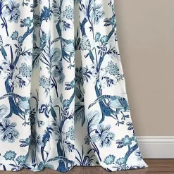 Kirklands Home Blue and White Dolores Curtain Panel Set, 95 in. New