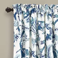 Kirklands Home Blue and White Dolores Curtain Panel Set, 95 in. New