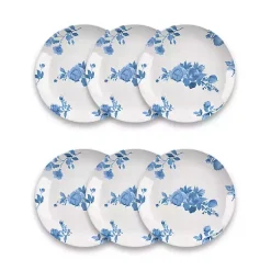 Kirklands Home Blue and White Floral Dinner Plates, Set of 6 Sale