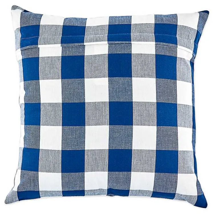 Pillows>Kirklands Home and White Gingham Pillow Covers, Set of 4 Blue
