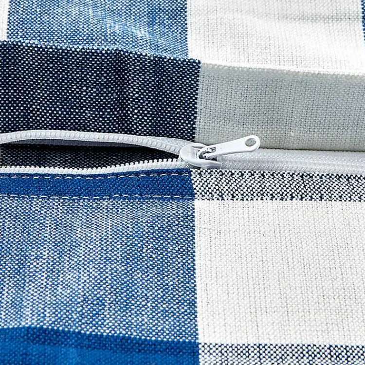 Pillows>Kirklands Home and White Gingham Pillow Covers, Set of 4 Blue