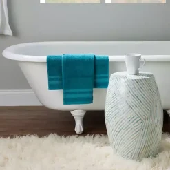 Kirklands Home Blue and White Mosaic Capiz Shell Drum End Table Discount