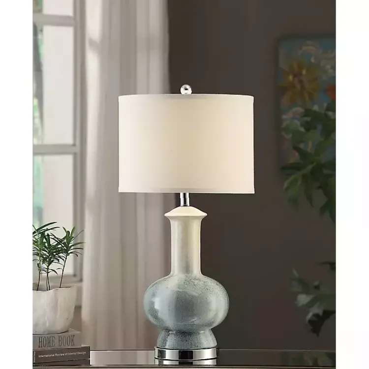 Kirklands Home Blue and Ombre Ceramic Table Lamp White New