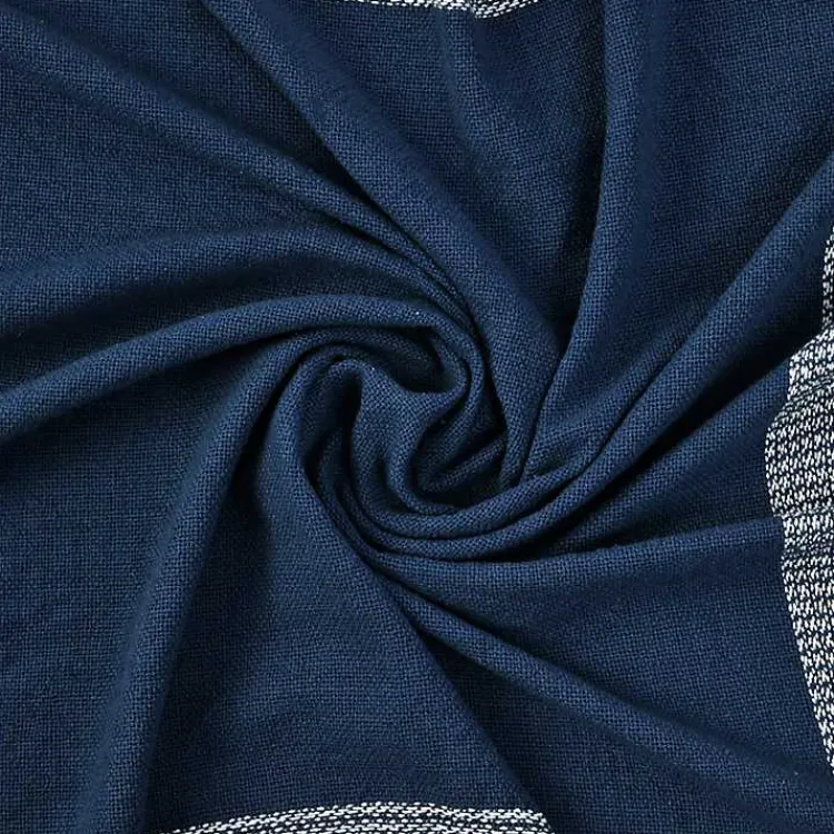 Blankets & Throws>Kirklands Home Blue and White Plaid Organic Cotton Throw