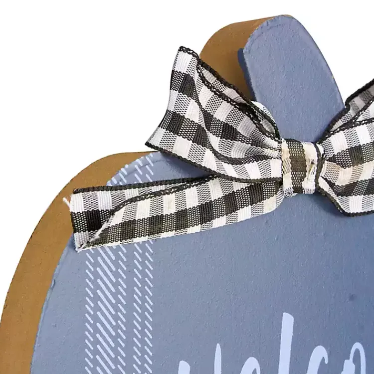 Fall>Kirklands Home Blue and White Pumpkin Tabletop Signs, Set of 2