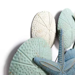 Kirklands Home Blue and White Seashells Metal Wall Plaque Sale