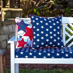 Kirklands Home Blue and White Stars Outdoor Pillows, Set of 2 Clearance