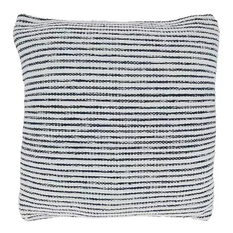 Pillows>Kirklands Home Blue and White Woven Stripes Pillow