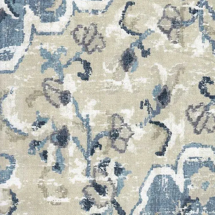 Kirklands Home Antiqued Medallion Swoop Arm Accent Chair Blue Clearance