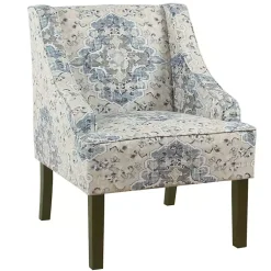 Kirklands Home Antiqued Medallion Swoop Arm Accent Chair Blue Clearance