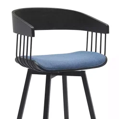 Kirklands Home Athena Swivel Counter Stool Blue Outlet