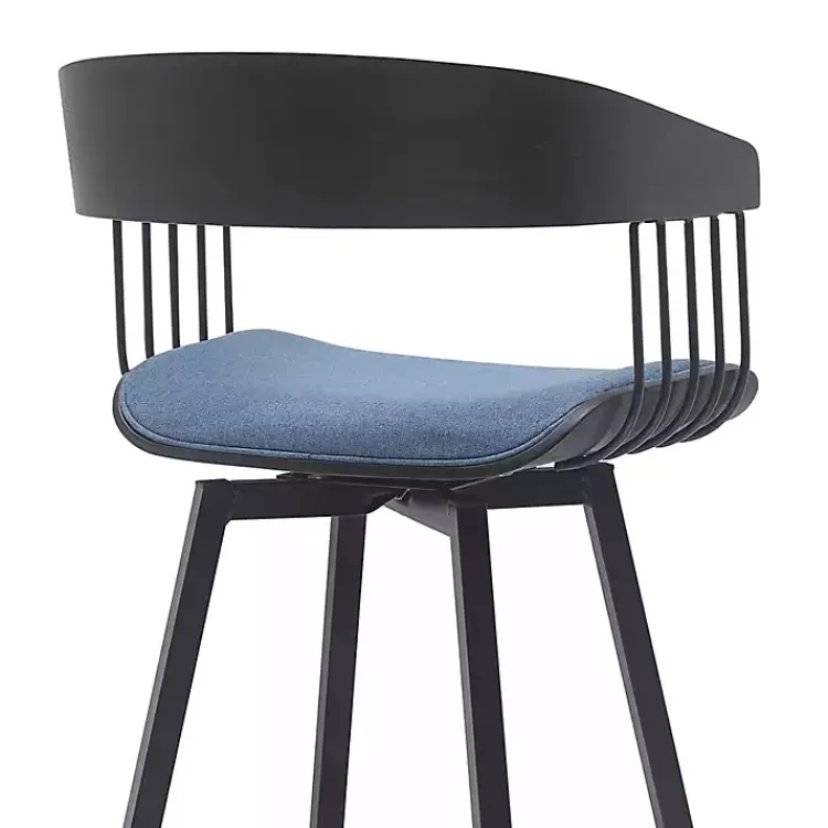 Kirklands Home Athena Swivel Counter Stool Blue Outlet
