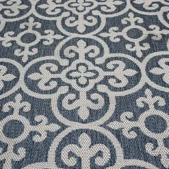 Kirklands Home Blue Auckland Tile Outdoor Area Rug, 7x9