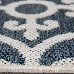 Kirklands Home Blue Auckland Tile Outdoor Area Rug, 7x9