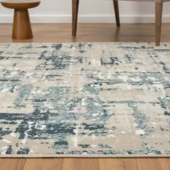 Kirklands Home Blue Avalon Abstract Pattern Area Rug, 3x8 Hot