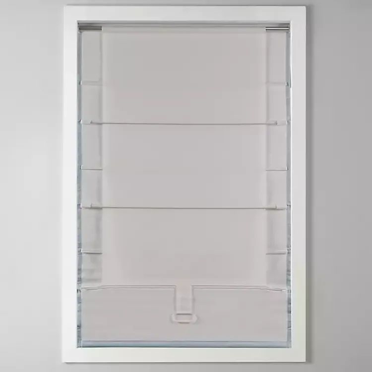 Kirklands Home Basketweave Cordless Roman Shade, 27 in. Blue Hot