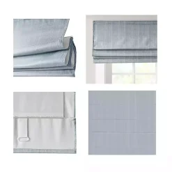 Kirklands Home Basketweave Cordless Roman Shade, 27 in. Blue Hot