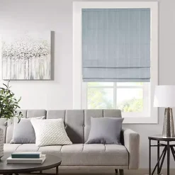Kirklands Home Basketweave Cordless Roman Shade, 31 in. Blue Sale