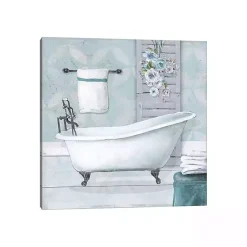 Kirklands Home Blue Bathroom Canvas Art Print New